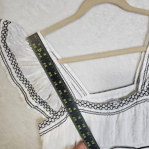 OLIVACEOUS SzM Off White Cream Midi SemiMaxi dress. Square NeckMidiSemiMaxiFlare - Picture 12 of 16